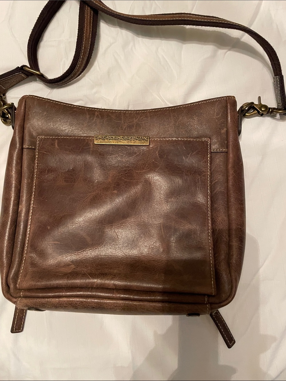 Brown Leather Crossbody Bag - gun tote n mamas
